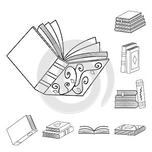 Isolated object of study  and literature  icon. Set of study  and source vector icon for stock.