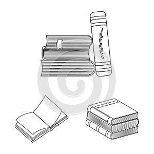 Isolated object of study and literature icon. Set of study and source vector icon for stock.