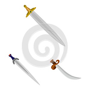 Isolated object of sword and dagger logo. Set of sword and weapon vector icon for stock.