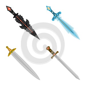 Isolated object of sword  and dagger  sign. Set of sword  and weapon vector icon for stock.