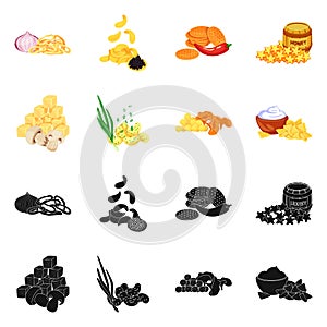 Isolated object of taste and seasonin icon. Set of taste and organic stock symbol for web.