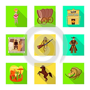 Isolated object of texas and history symbol. Set of texas and culture vector icon for stock.