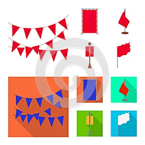 Isolated object of texture and presentation symbol. Set of texture and media vector icon for stock.