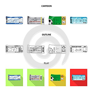 Isolated object of ticket and admission logo. Set of ticket and event stock symbol for web.