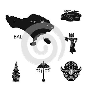 Isolated object of  and traditional logo. Collection of  and bali vector icon for stock.