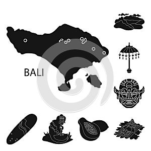 Isolated object of  and traditional sign. Set of  and bali stock vector illustration.