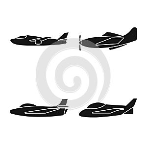 Isolated object of transport and navigation logo. Set of transport and aircraft stock vector illustration.