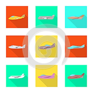 Isolated object of travel and airways sign. Collection of travel and navigation stock vector illustration.