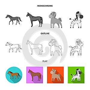 Isolated object of trot and running icon. Collection of trot and clipart stock vector illustration.