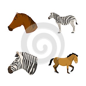 Isolated object of trot and running logo. Collection of trot and clipart stock vector illustration.