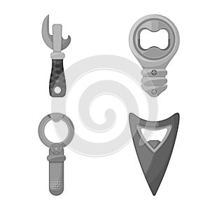 Isolated object of uncork and household icon. Collection of uncork and equipment vector icon for stock.