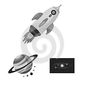 Isolated object of universe and travels logo. Collection of universe and cosmic stock vector illustration.