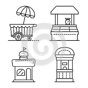 Isolated object of vending and public sign. Collection of vending and storefront stock symbol for web.