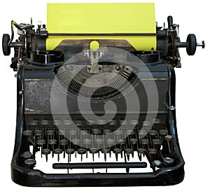 Isolated obsolete vintage typewriter