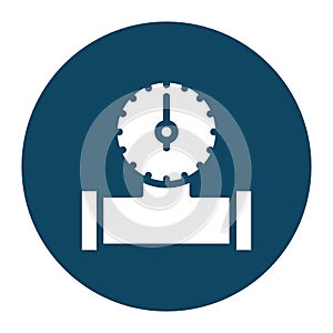 Isolated oil pipe with gauge block and flat style icon vector design