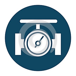 Isolated oil pipe with gauge block and flat style icon vector design