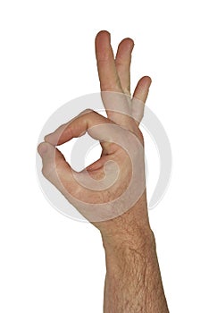 Isolated okay hand sign