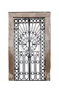 Isolated old castle gate