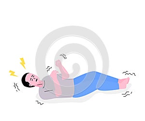 Isolated of a old man with epileptic seizures, flat vector illustration photo