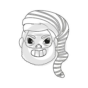 Isolated old man hat christmas draw borderline vector illustration