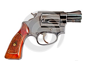 Isolated old revolver handgun