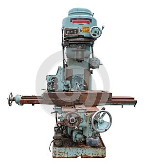 Isolated Old Vertical Milling Machine