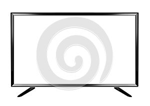 Isolated OLED flat smart TV on white background photo