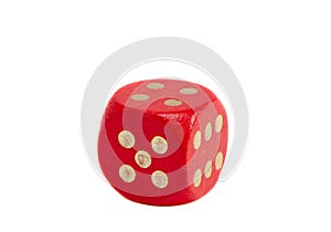 Isolated one red dice