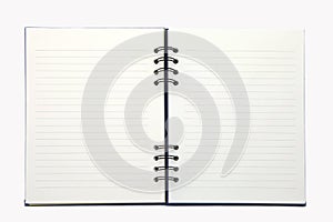 Isolated of open notebook