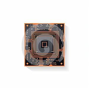 Isolated Orange Ai Chip Vector With Sony Alpha A1 Style