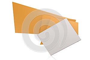 Isolated orange origami banner