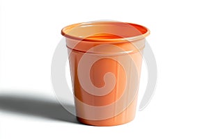 Orange Plastic Cup on White Background for Drinkware Mockups