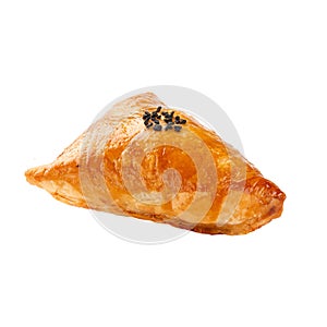 Isolated orinetal puff pie with meat samsa