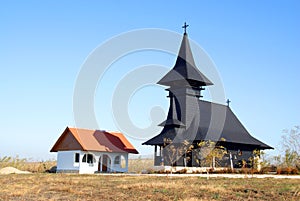 Isolated orthodox wooden church photo