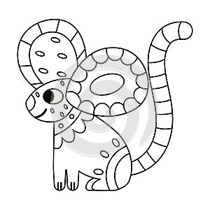 Isolated outline mouse alebrije icon Vector