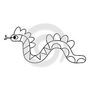 Isolated outline serpent alebrije icon Vector