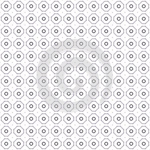 Isolated Outlined Vector Geometric Tile Hexagonal Dots Fence Grid Seamless Texture Digital Design Pattern Decoration Background