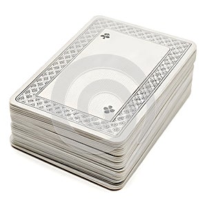Isolated pack of squared cards on white background photo