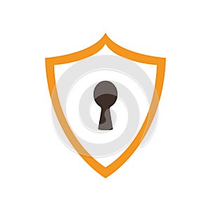 Isolated padlock shield, flat style icon vector design