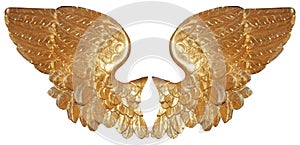 Isolated pair of aureate angel wings