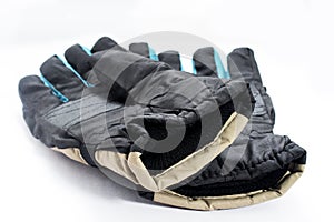 Isolated pair of blue black Gloves