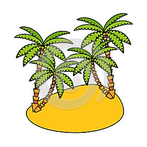 Isolated palm tree design