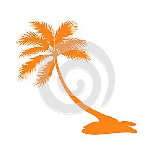 Isolated palm tree silhouette