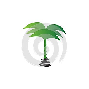 Isolated palm tree symbol. Abstract spa logo