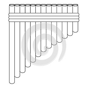 Isolated panflute outline photo