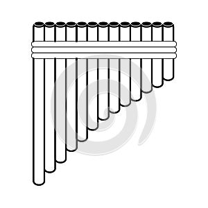 Isolated panflute outline photo