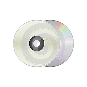 Isolated paper cut of disc cd, dvd, blue-ray disk is record data