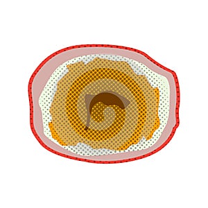 Isolated passion fruit. Halftone style