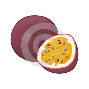 Isolated passion fruit.