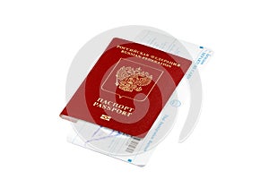 Isolated passport with Thai immigration card